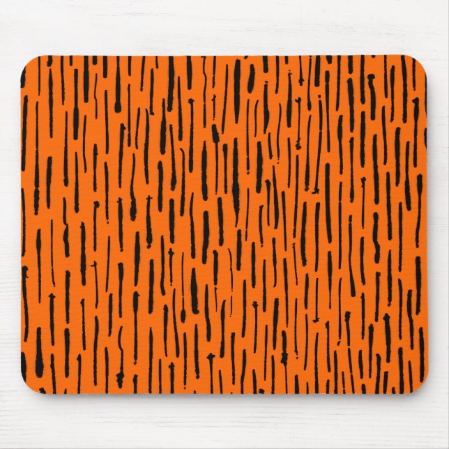 Inky Lines - Orange Mouse Mat (Front)
