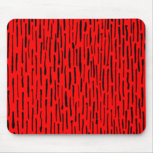 Inky Lines - Red Mouse Mat