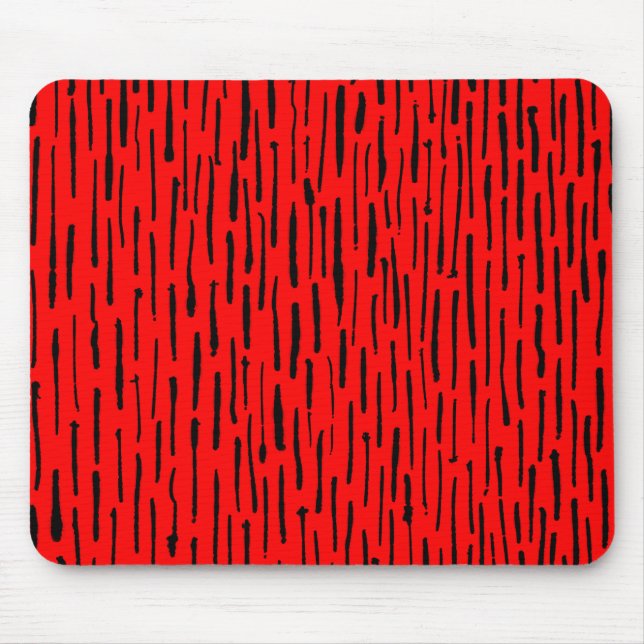 Inky Lines - Red Mouse Mat (Front)