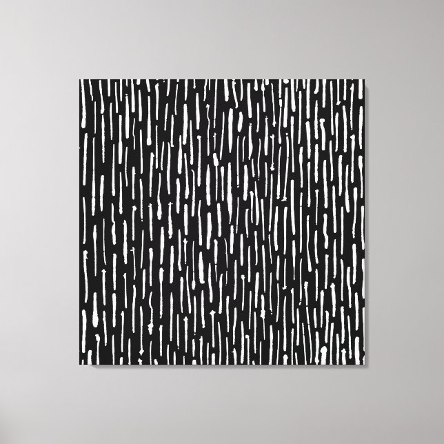 Inky Lines - White on Black Canvas Print (Front)