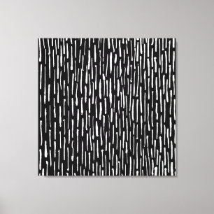 Inky Lines - White on Black Canvas Print