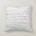 Inky messy lines black white pattern cushion<br><div class="desc">Check out this cool pillow with a hand drawn pattern of lines in black and white. And visit my shop for more!</div>
