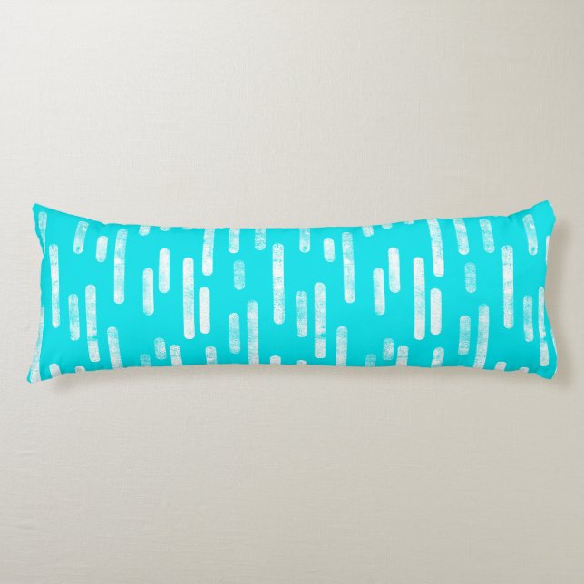 Inky Rounded Lines Pattern | Bright Blue/Turquoise Body Cushion (Front)
