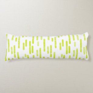 Inky Rounded Lines Pattern Bright Lime Green Body Cushion