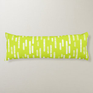 Inky Rounded Lines Pattern   Bright Lime Green Body Cushion