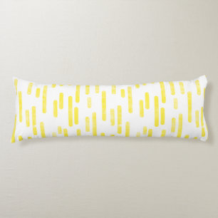Inky Rounded Lines Pattern   Bright Yellow/White Body Cushion