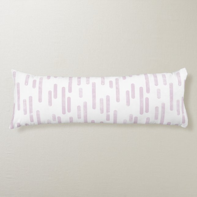 Inky Rounded Lines Pattern | Dusty Pink on White Body Cushion (Front)