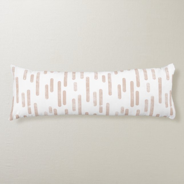 Inky Rounded Lines Pattern | Pale Terracotta/White Body Cushion (Front)