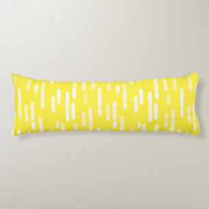 Inky Rounded Lines Pattern   White/Bright Yellow Body Cushion