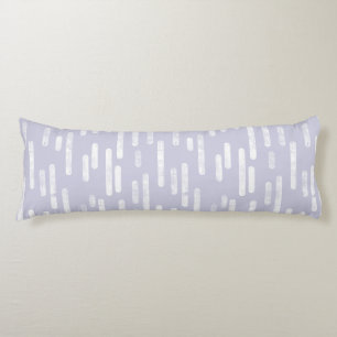Inky Rounded Lines Pattern White on Dusty Purple Body Cushion