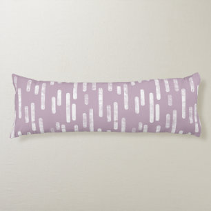 Inky Rounded Lines Pattern White on Mauve Body Cushion