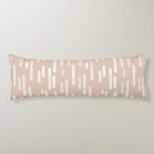 Inky Rounded Lines Pattern White/Pale Terracotta Body Cushion