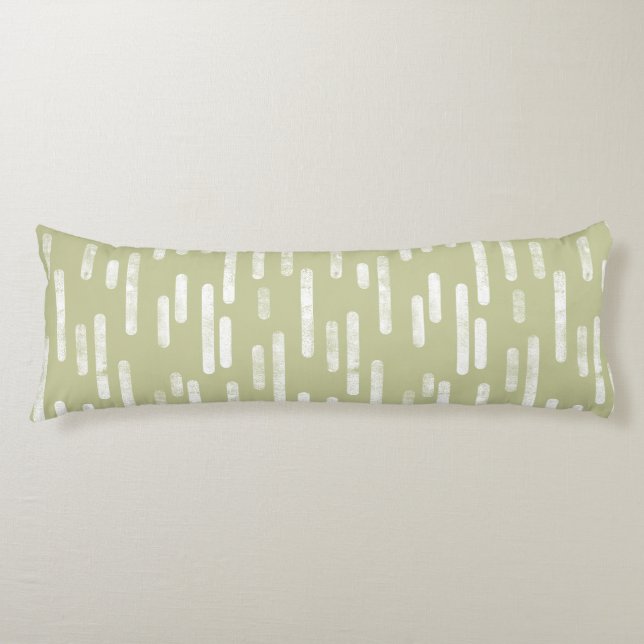 Inky Rounded Lines Pattern | White/Pistachio Green Body Cushion (Front)