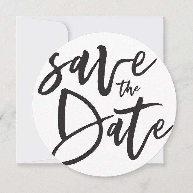 Inky script save the date (Front)
