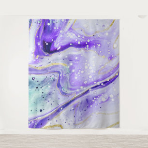 Inky Splash Purple Marble Photo Booth Backdrop Tapestry