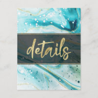 Inky Splash Teal Marble and Gold foil Details