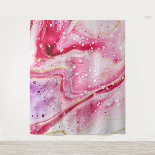 Inky Splash Wine Red Marble Photo Booth Backdrop Tapestry