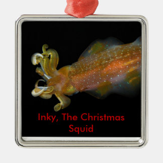 Inky, The Christmas Squid Metal Tree Decoration