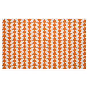 Inky Triangles - Orange on White Fabric
