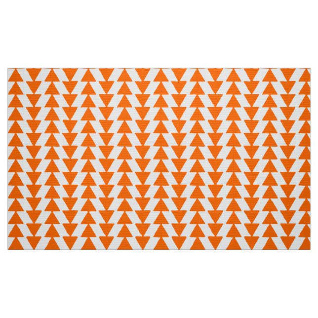 Inky Triangles - Orange on White Fabric (Fat Quarter)