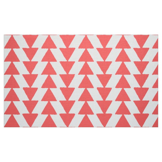 Inky Triangles - Tropical Pink on White Fabric (Fat Quarter)