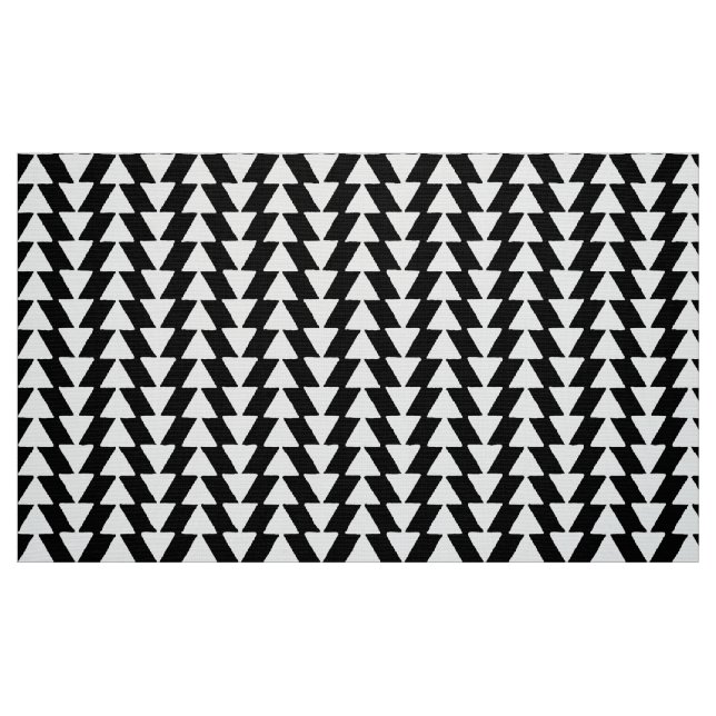 Inky Triangles - White on Black Fabric (Fat Quarter)