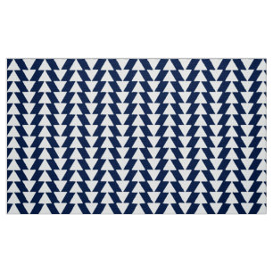 Inky Triangles - White on Dark Blue 001744 Fabric