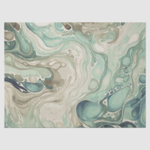Inky Wave 1 Coffee Aqua Tissue Paper