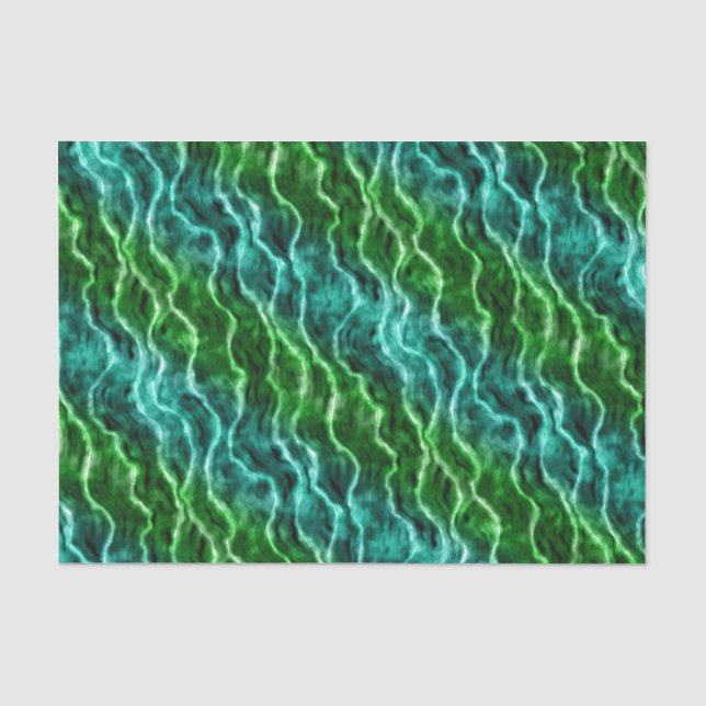 inky waves - gradient greens : tissue paper (Front)
