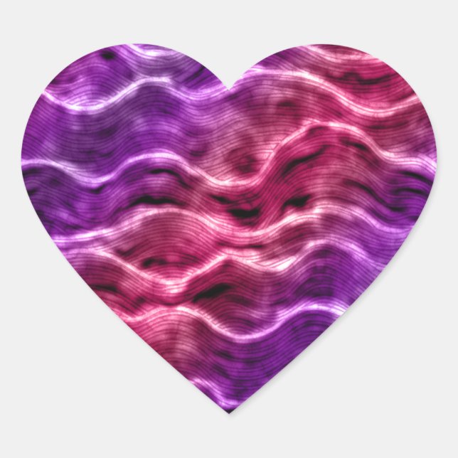 inky waves - gradient pinks : heart sticker (Front)