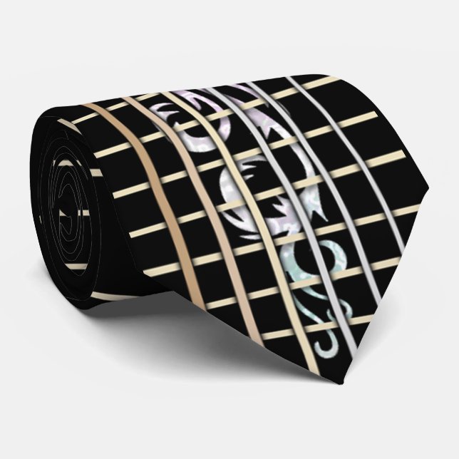 Inlaid Guitar Fretboard Tie (Rolled)