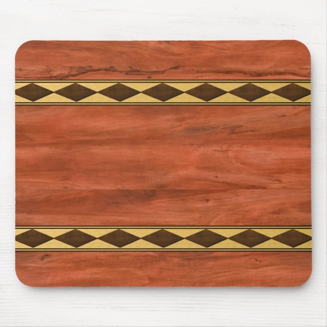 Inlaid Wood Design Mouse Mat (Front)