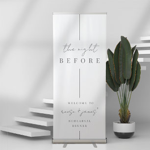 Inline Modern Minimal Rehearsal Dinner Welcome Retractable Banner