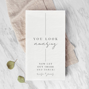 Inline Modern Minimal "You Look Amazing" Wedding Napkin