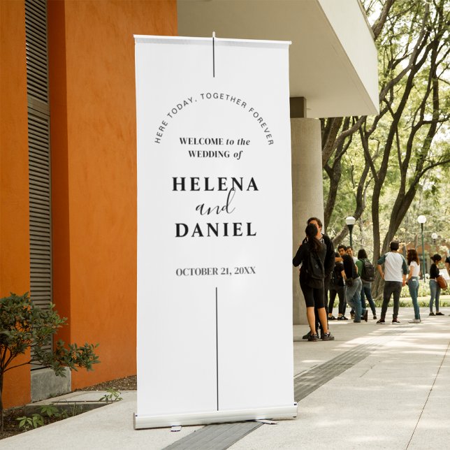 Inline | Personalised Modern Wedding Welcome Retractable Banner (Creator Uploaded)