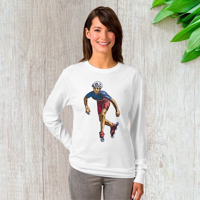 Inline Skater Cool Retro Rollerblading T-Shirt (Creator Uploaded)