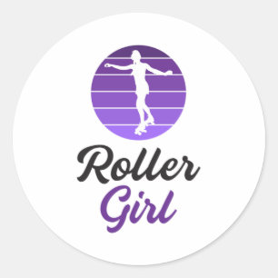 Inline Skater Girl Skating Queen Funny Gift Idea Classic Round Sticker