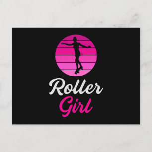 Inline Skater Girl Skating Queen Skates Funny Gift Postcard