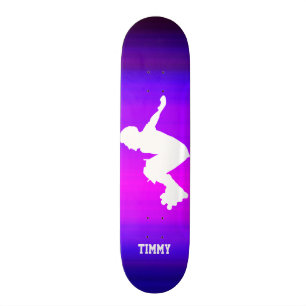 Inline Skater; Vibrant Violet Blue and Magenta Skateboard