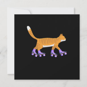 Inline Skating Cat Kitten Rollerblading Skates Gif Invitation