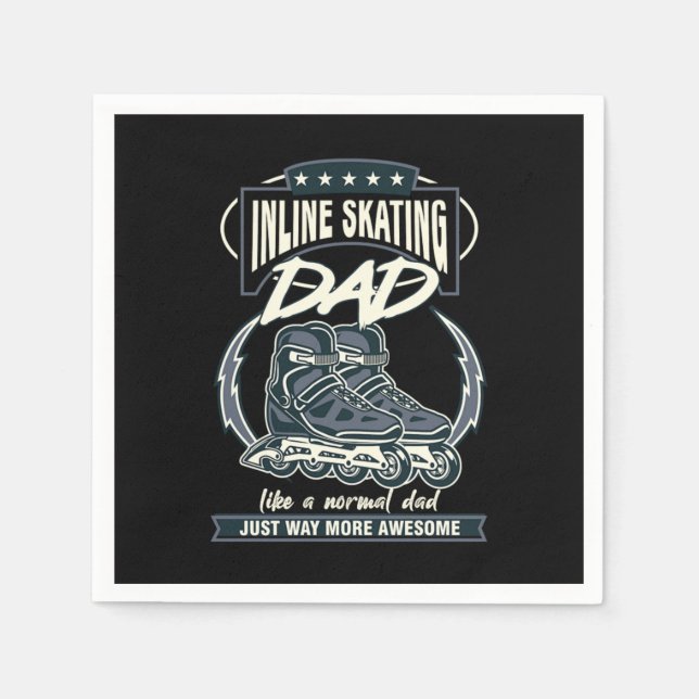 Inline Skating Dad Father Rollerblading Roller Ska Napkin (Front)