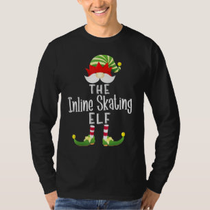 Inline Skating Elf Group Christmas Pajama Party T-Shirt