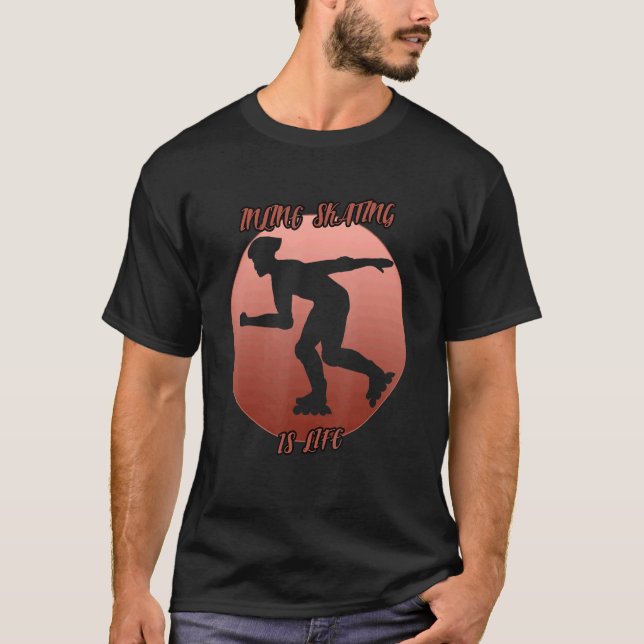 Inline Skating Shadow In A Red Circle T-Shirt (Front)