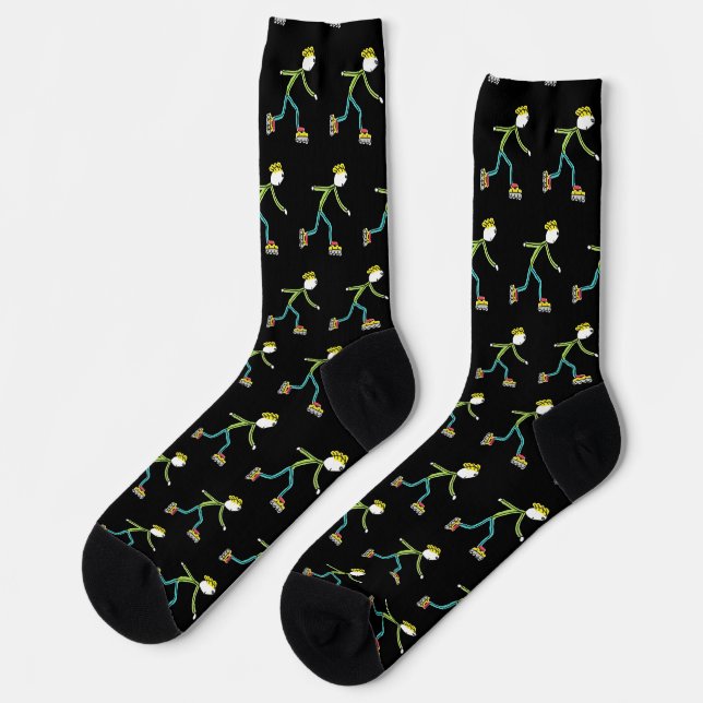 Inline Skating Stickman Socks (Left)
