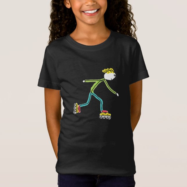 Inline Skating Stickman T-Shirt (Front)