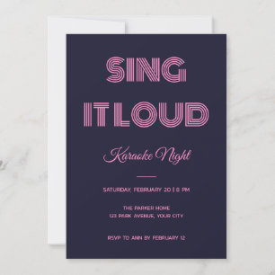 Inline Type Sing It Loud Karaoke Night Invitation