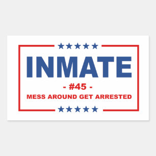 INMATE #45 RECTANGULAR STICKER