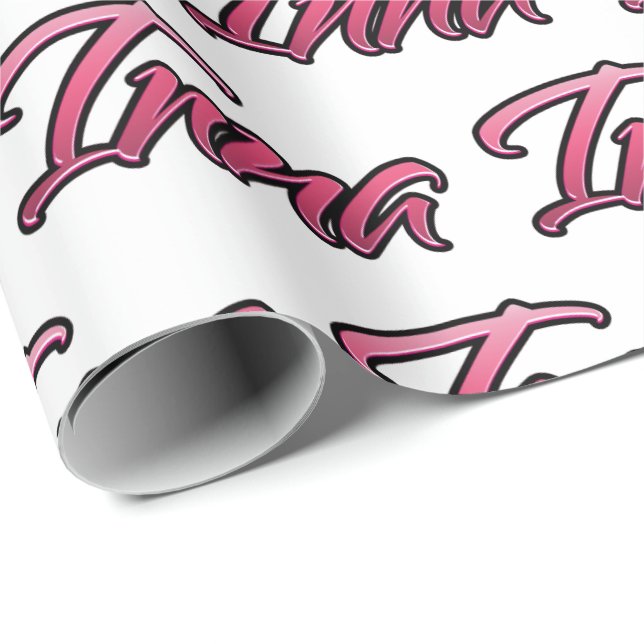 Inna faded pink personalized gift wrap (Roll Corner)