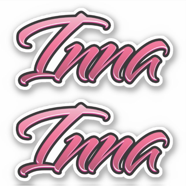 Inna faded pink stickers sticker set (Front)