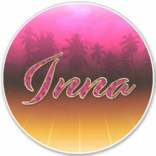 Inna First name name golden pink sticker sticker